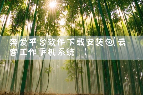 奔爱平台软件下载安装包